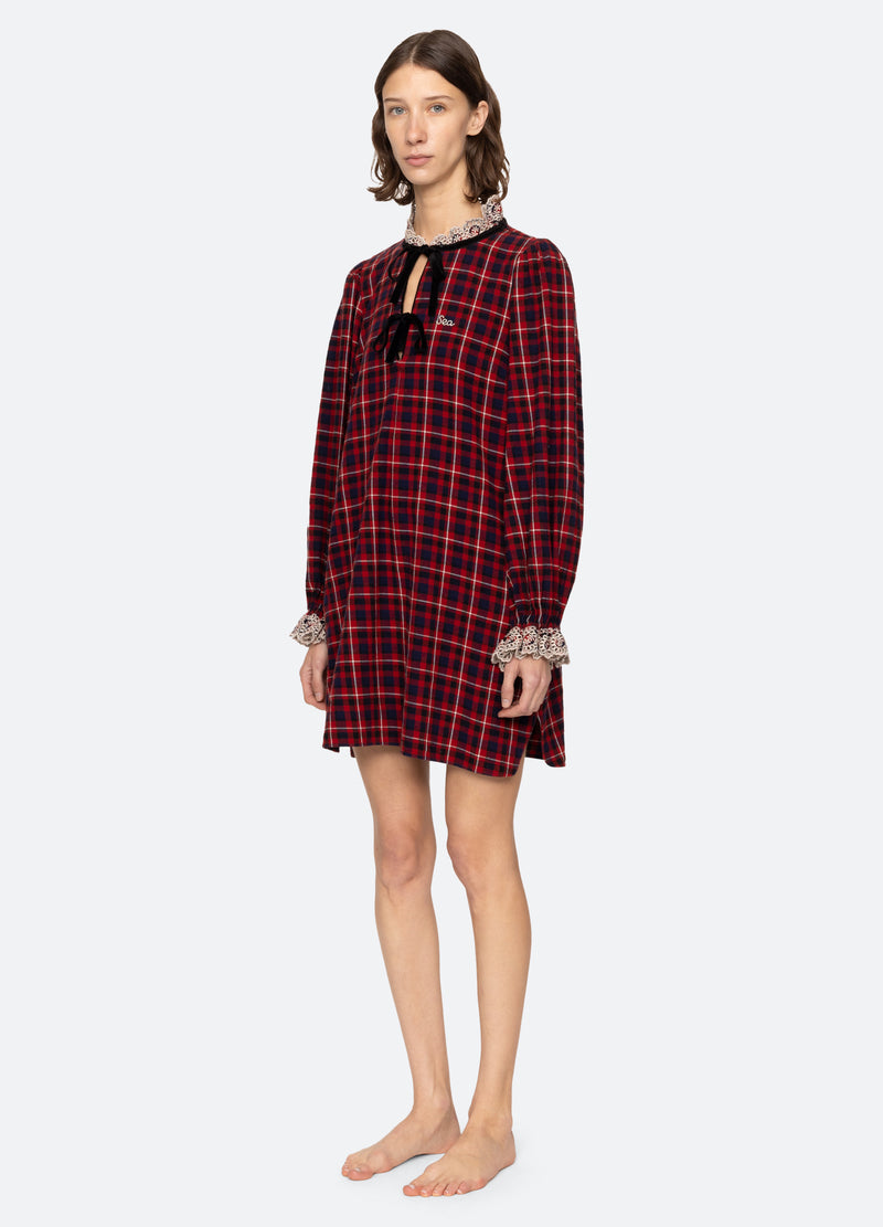 red-zahara night shirt-three quarter view - 5