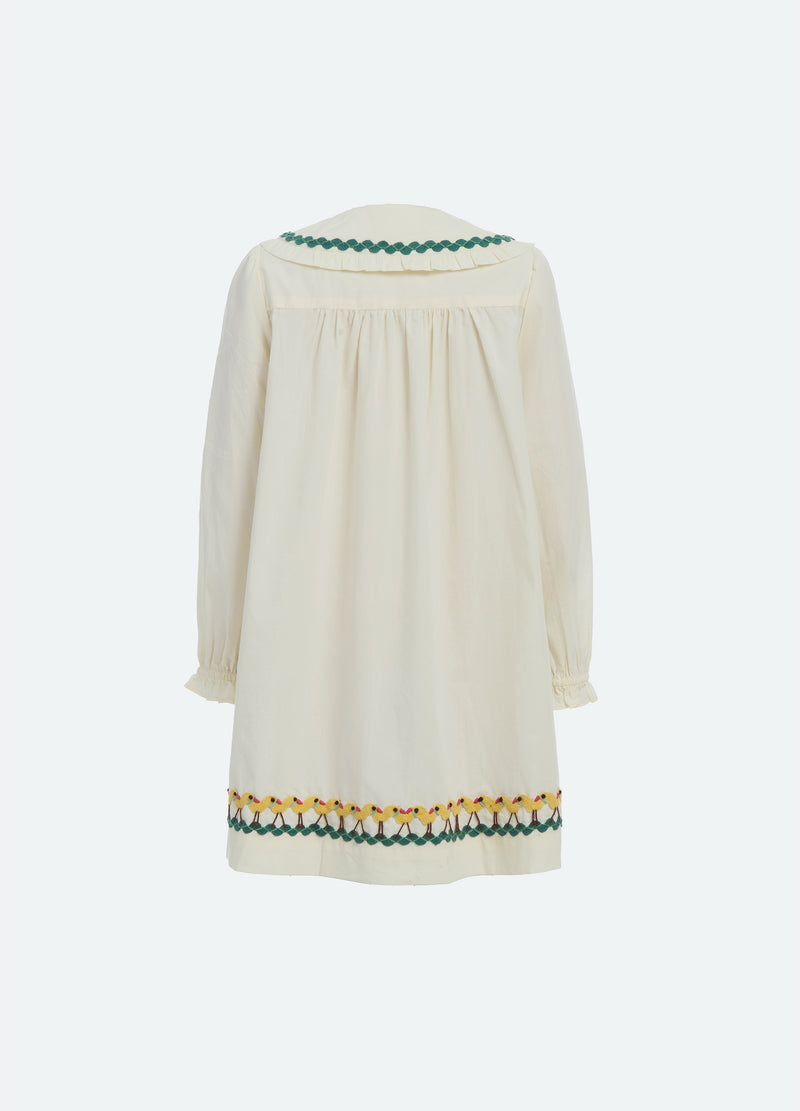 cream-larson kids dress-back view - 2