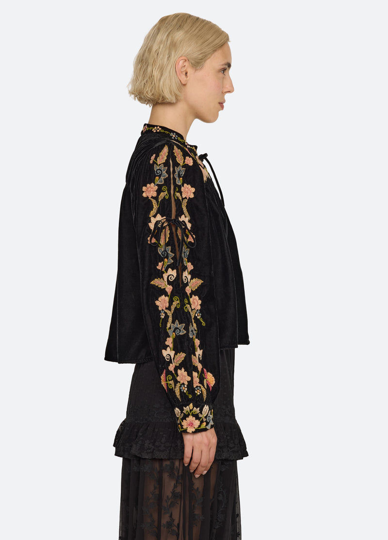 black-alessandra blouse-side view - 3
