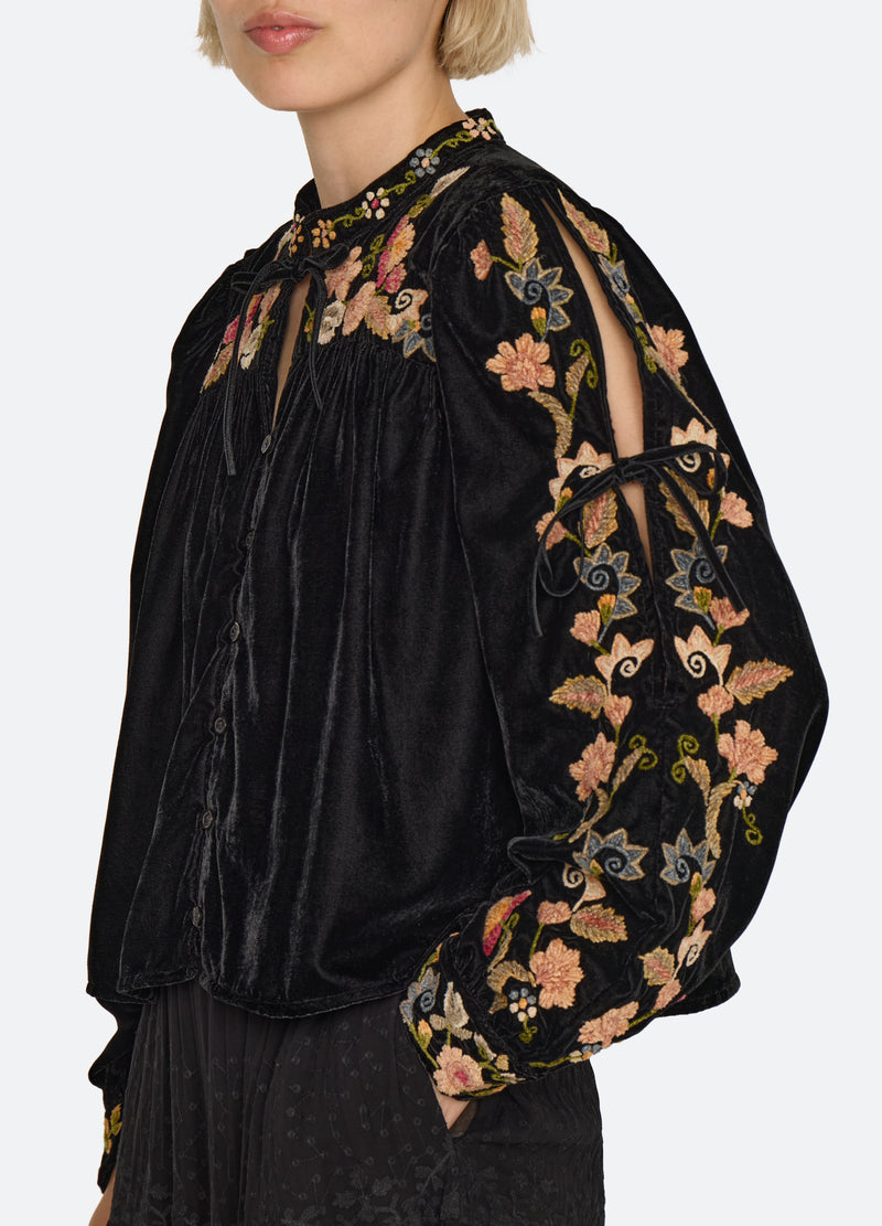 black-alessandra blouse-detail view - 6