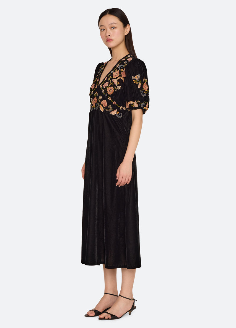 black-alessandra dress-three quarter view - 6
