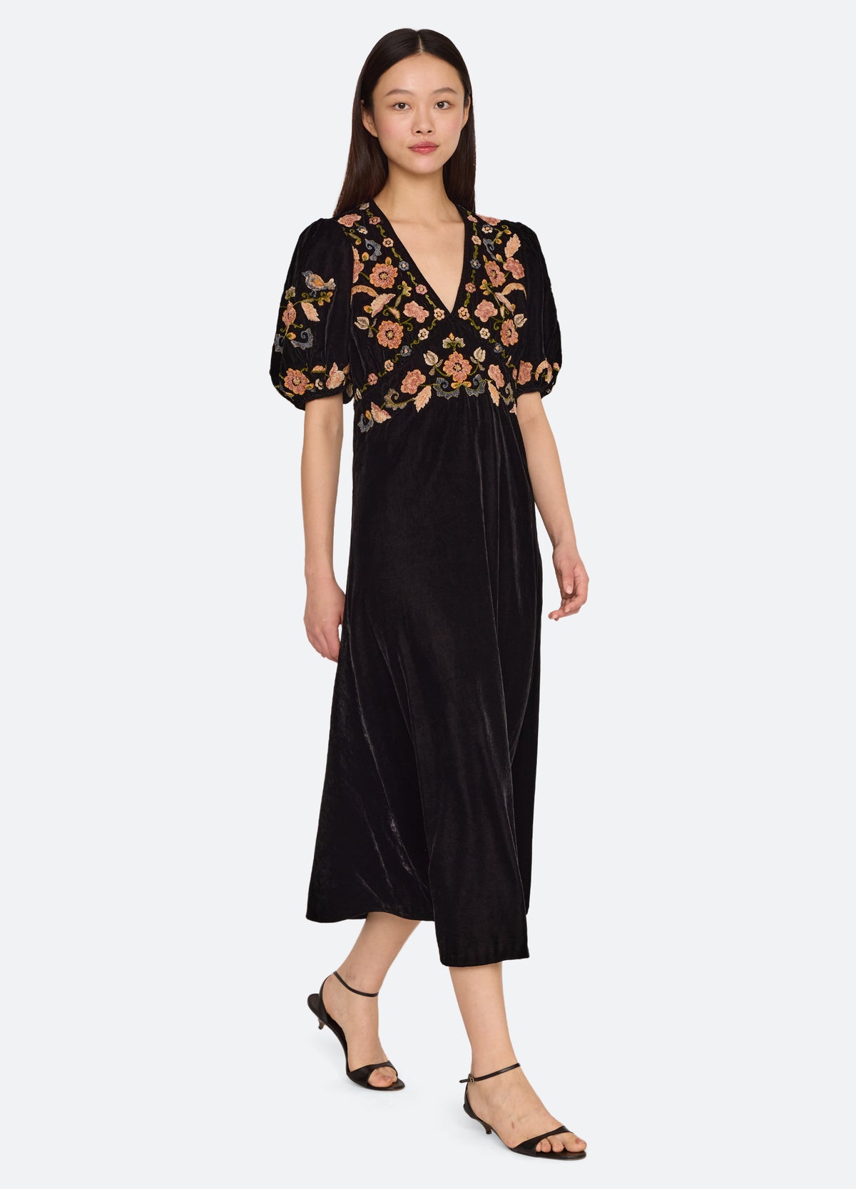black-alessandra dress-walking view - 7