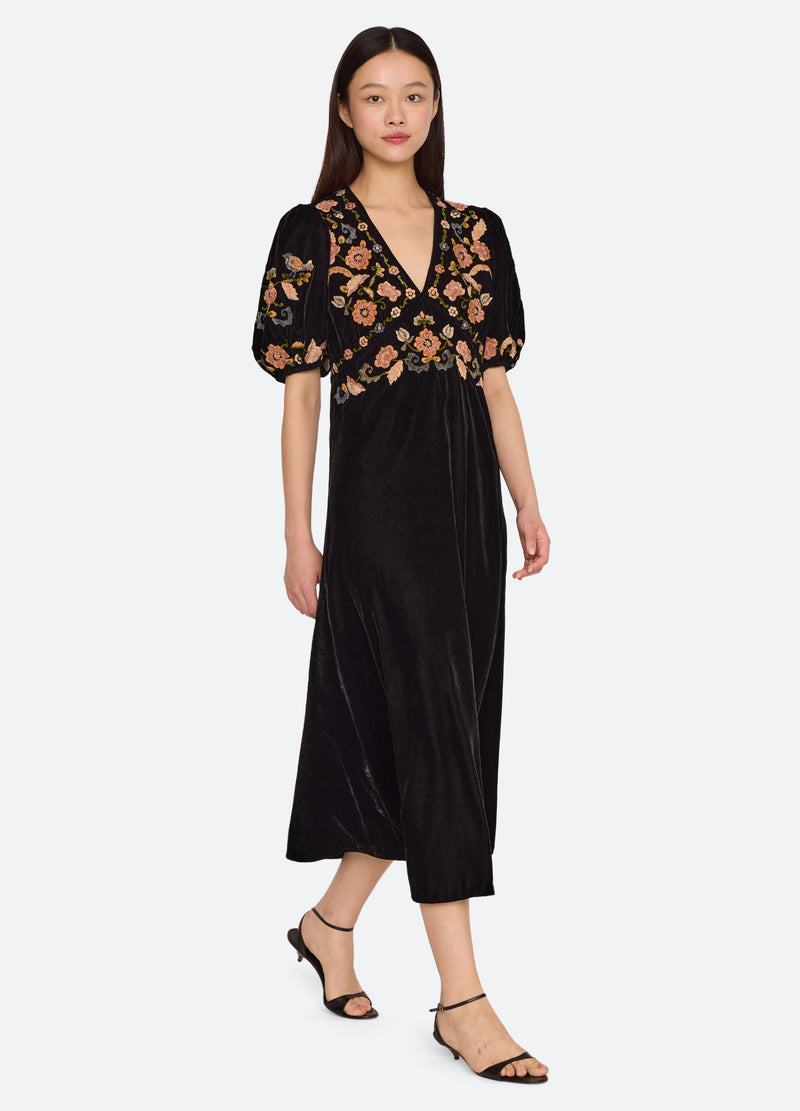 black-alessandra dress-walking view - 7