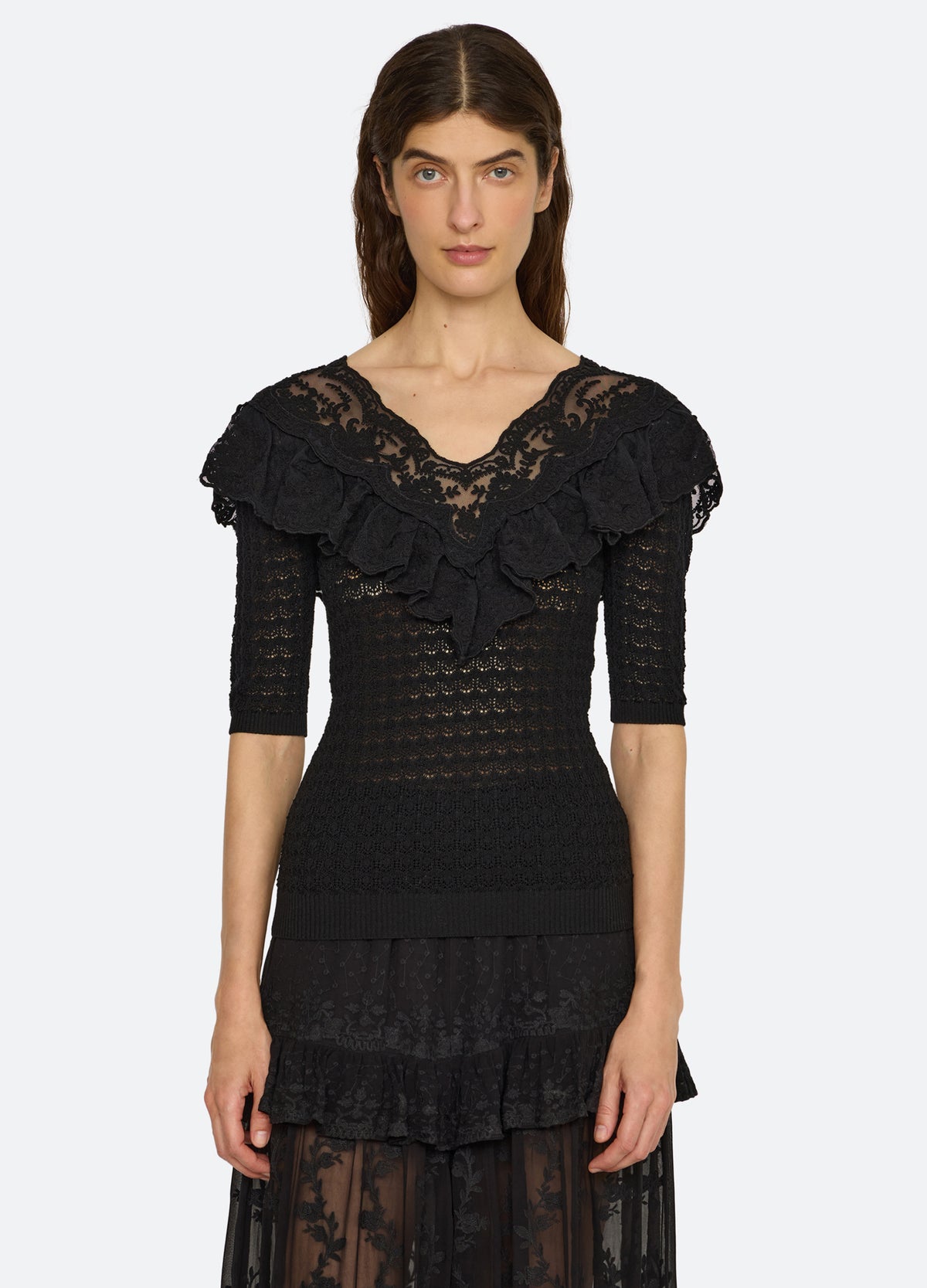 black-chandra sweater-front view - 7
