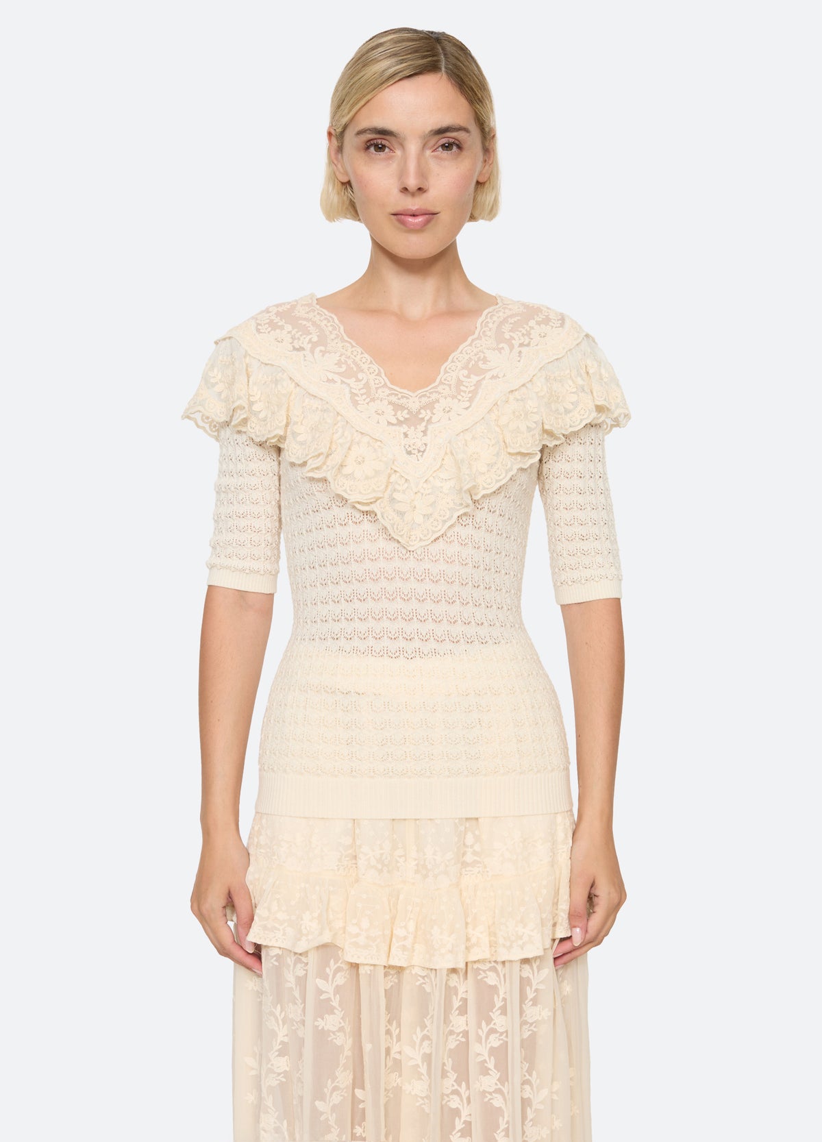 cream-chandra sweater-front view