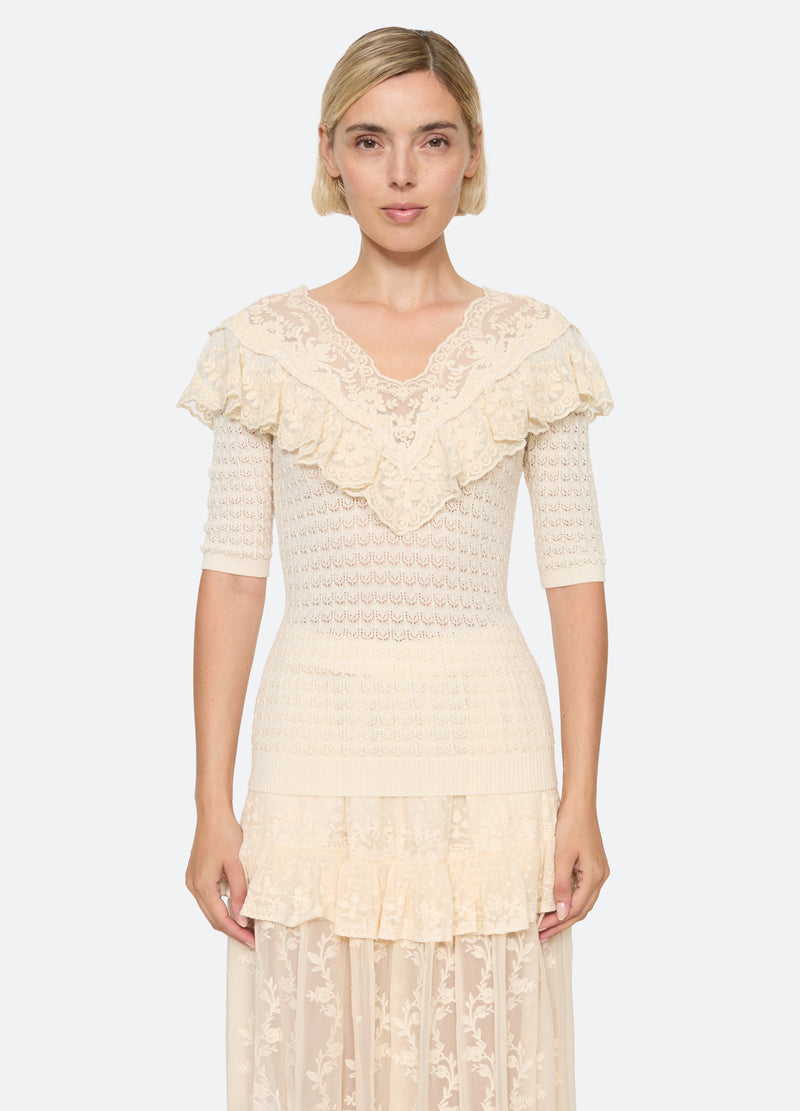 cream-chandra sweater-front view - 1