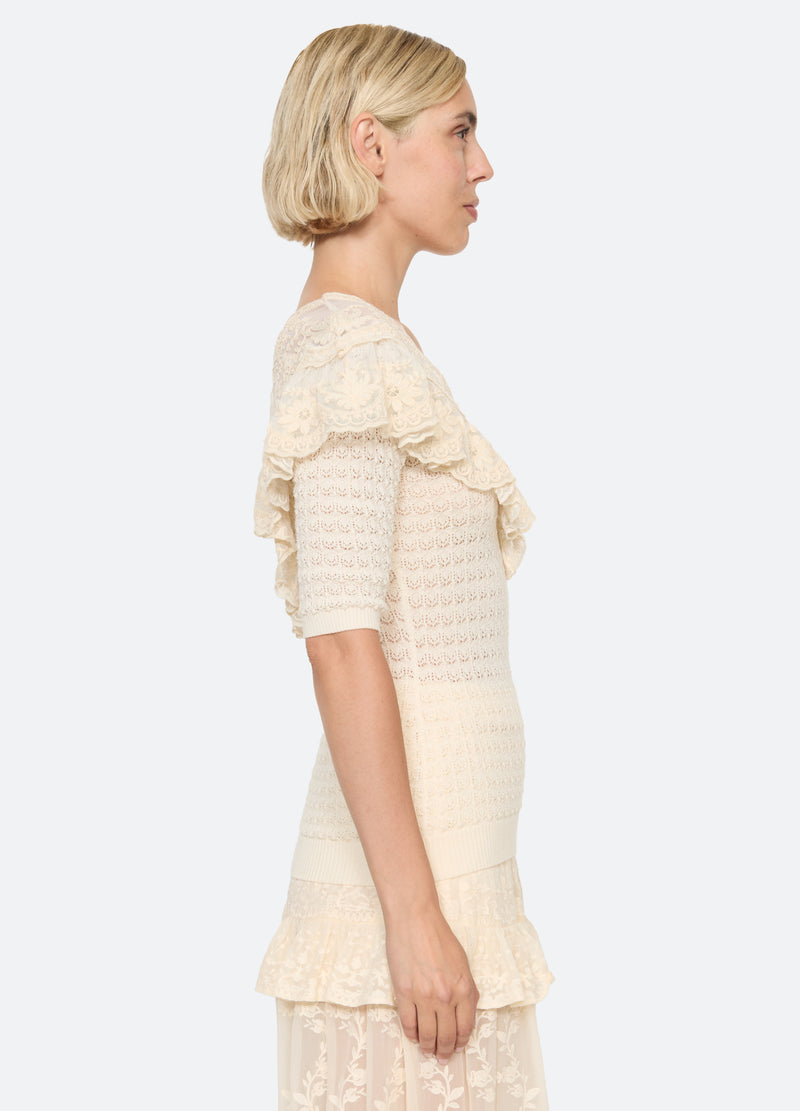 cream-chandra sweater-side view - 3