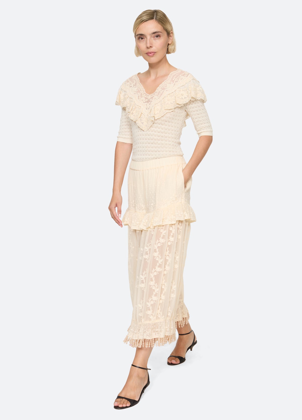 cream-chandra sweater-full body view - 6