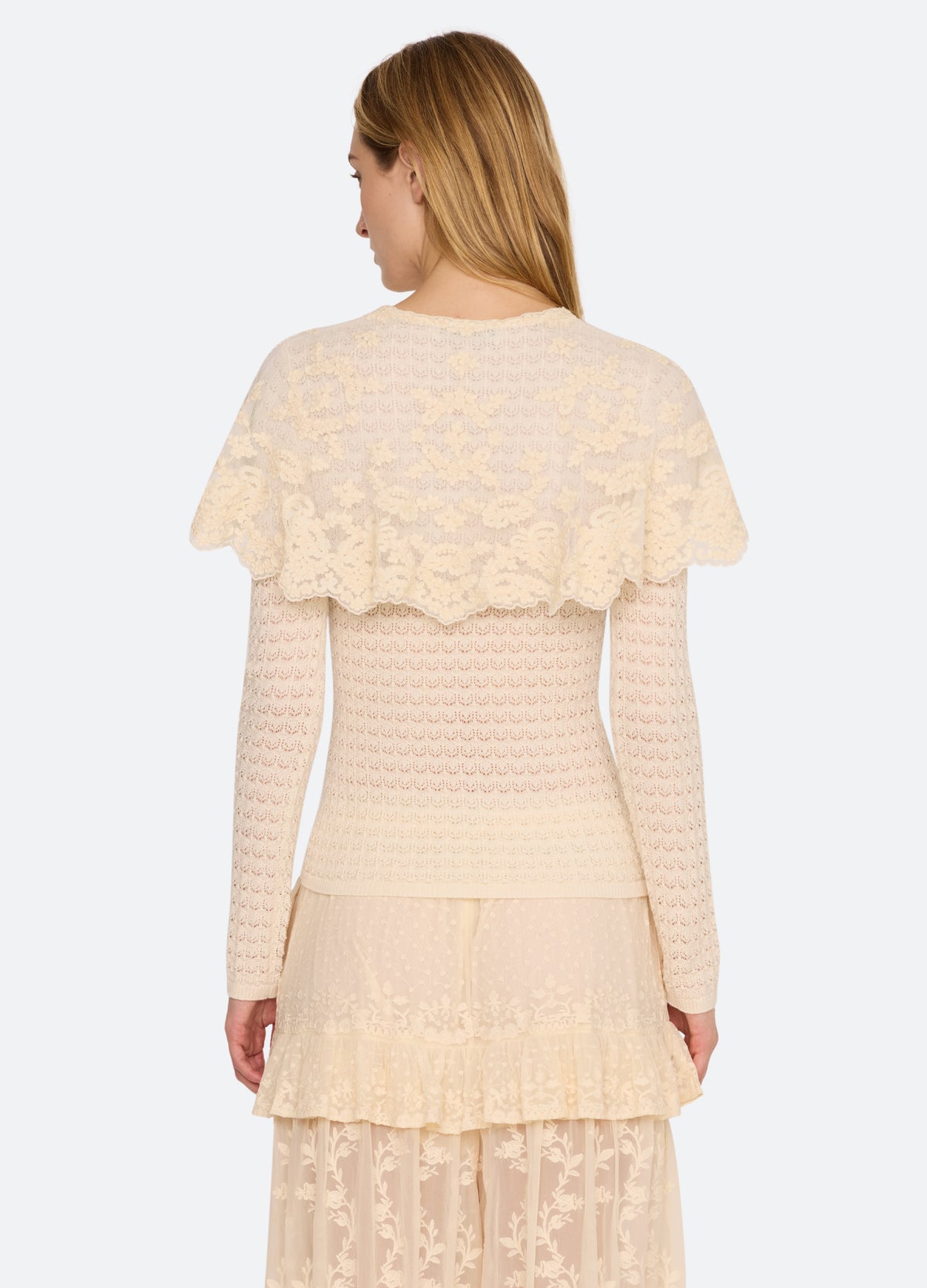 cream-chandra cardigan-back view - 2