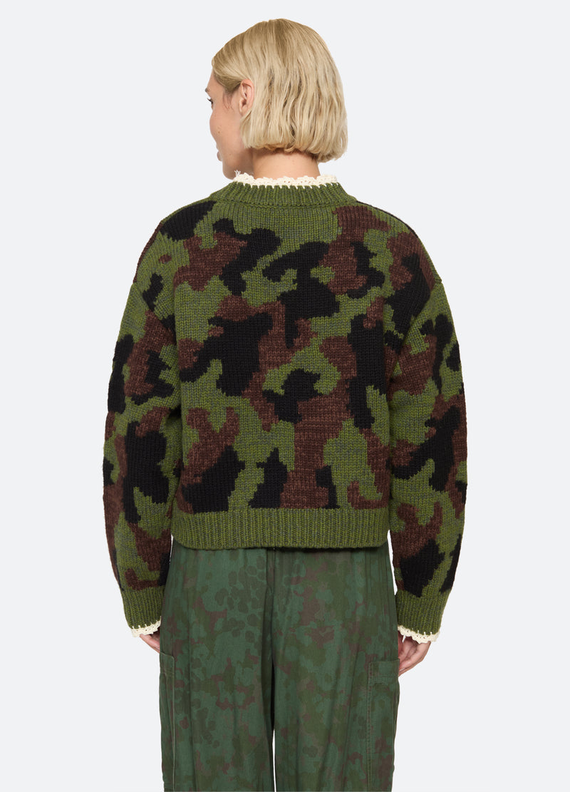 multi-channing sweater-back view - 3