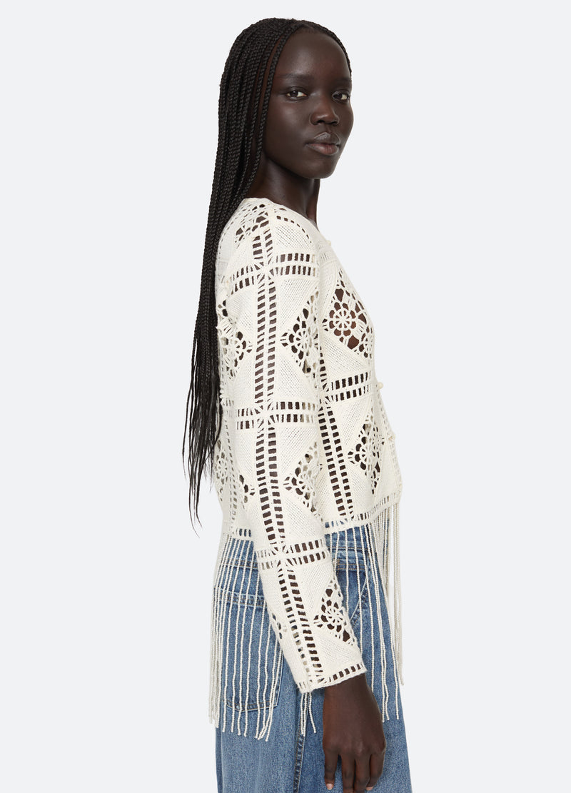 cream-danica cardigan-side view - 4