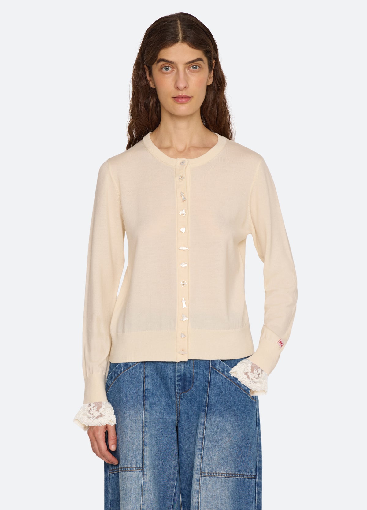 cream-danielle cardigan-front view