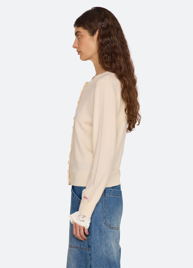 cream-danielle cardigan-side view - 4