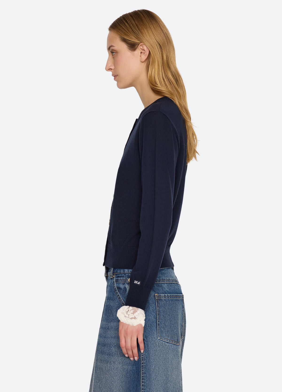 navy-danielle cardigan-side view - 12