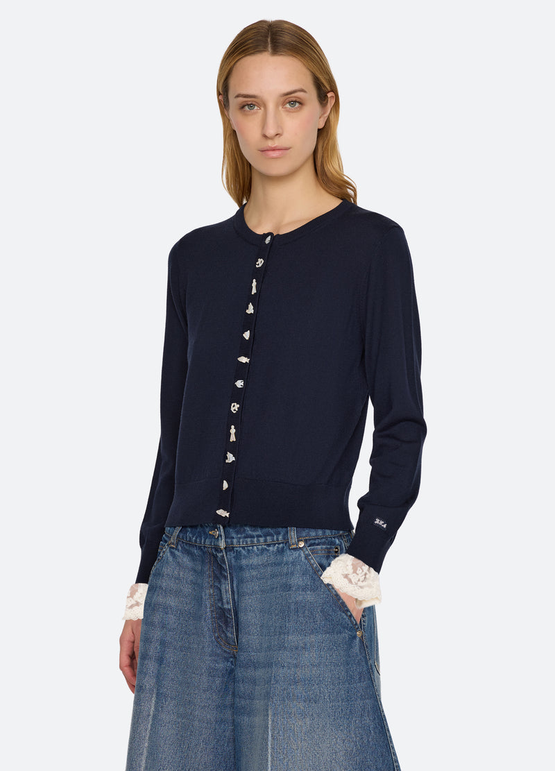 navy-danielle cardigan-three quarter view - 13