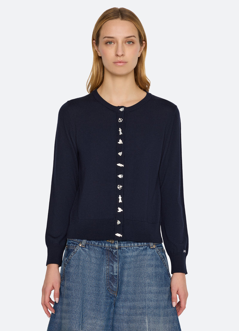 navy-danielle cardigan-front view 2 - 15
