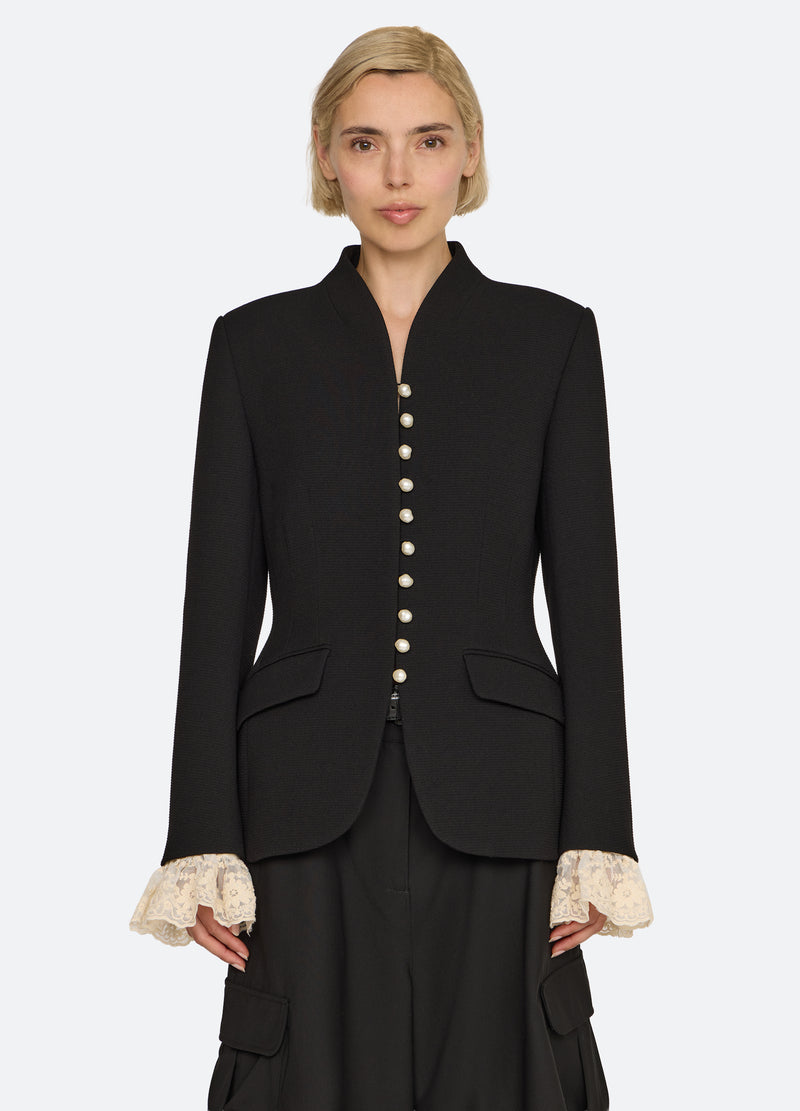 black-danielle jacket-front view - 1