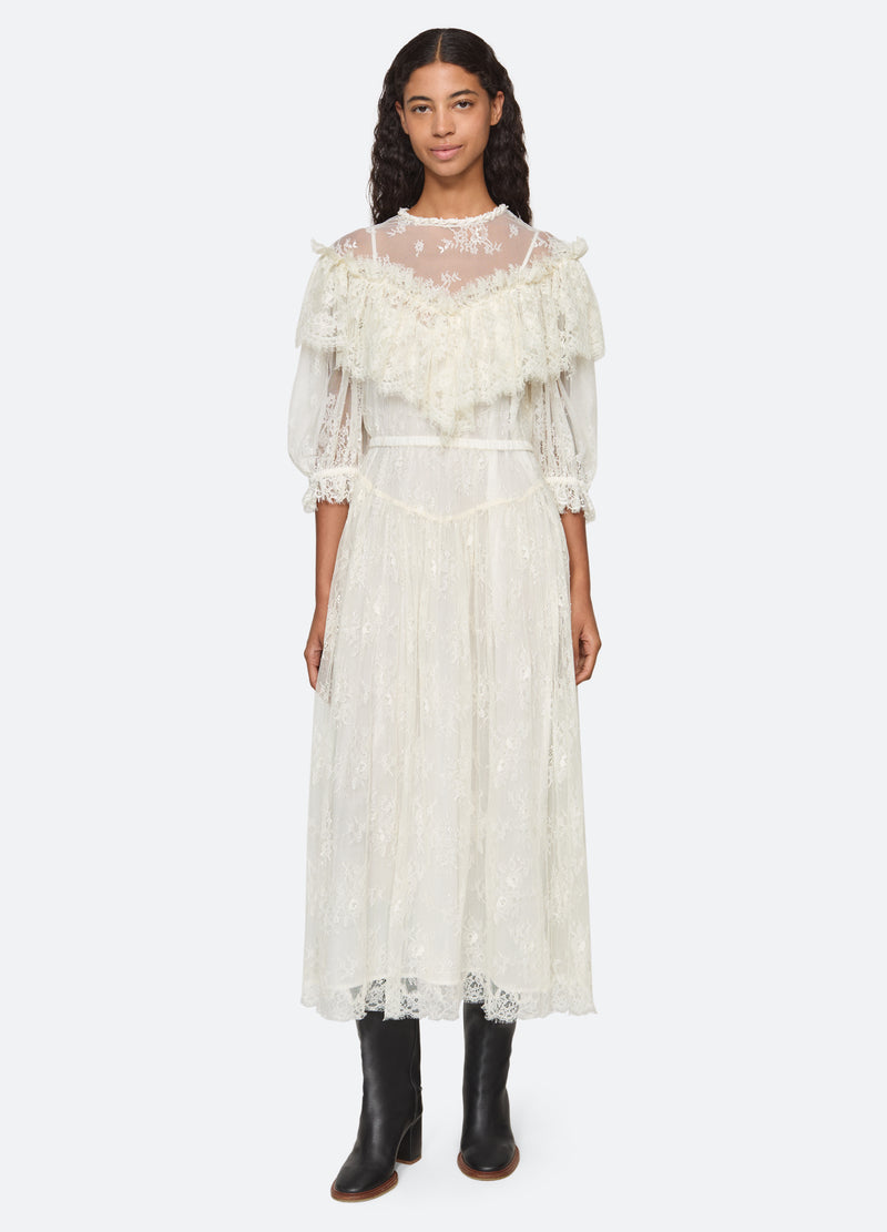 cream-harlan dress-front view - 2