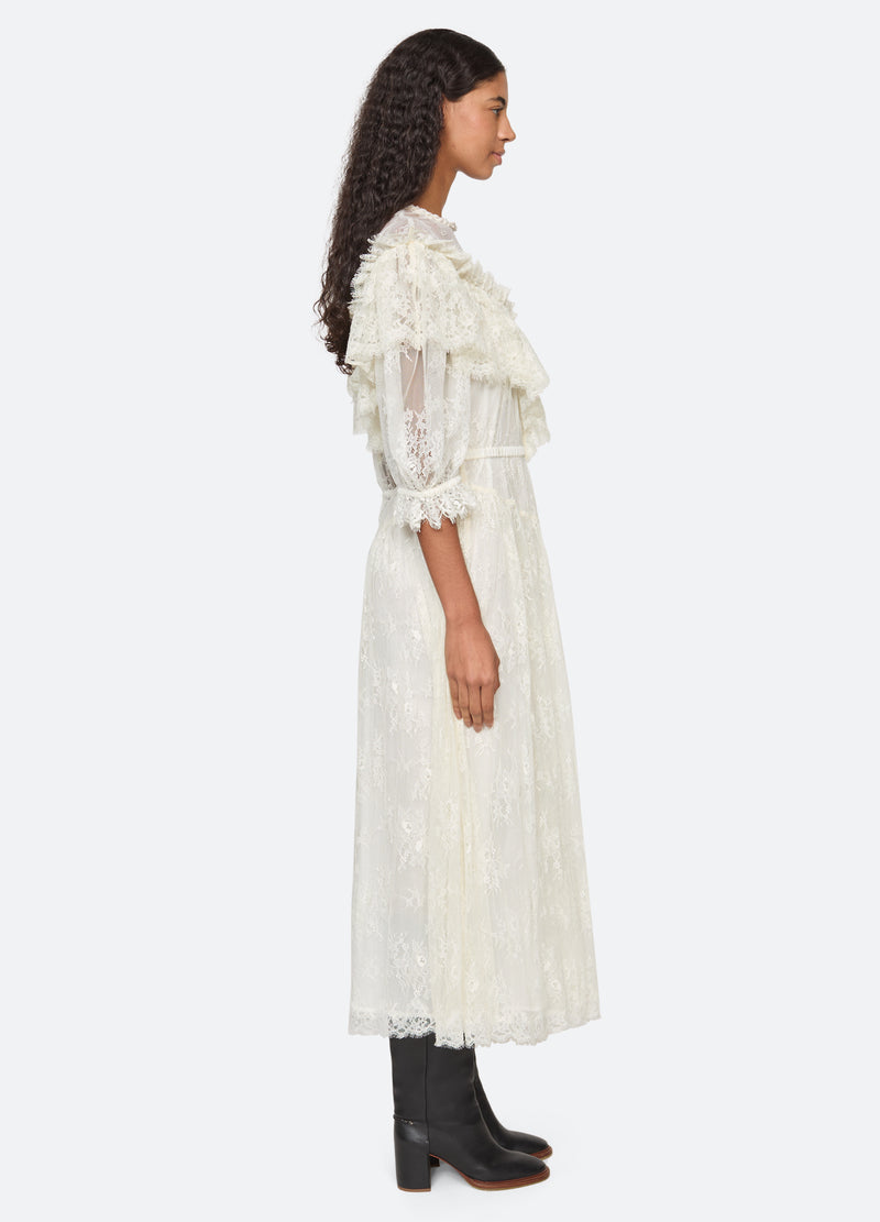 cream-harlan dress-side view - 4