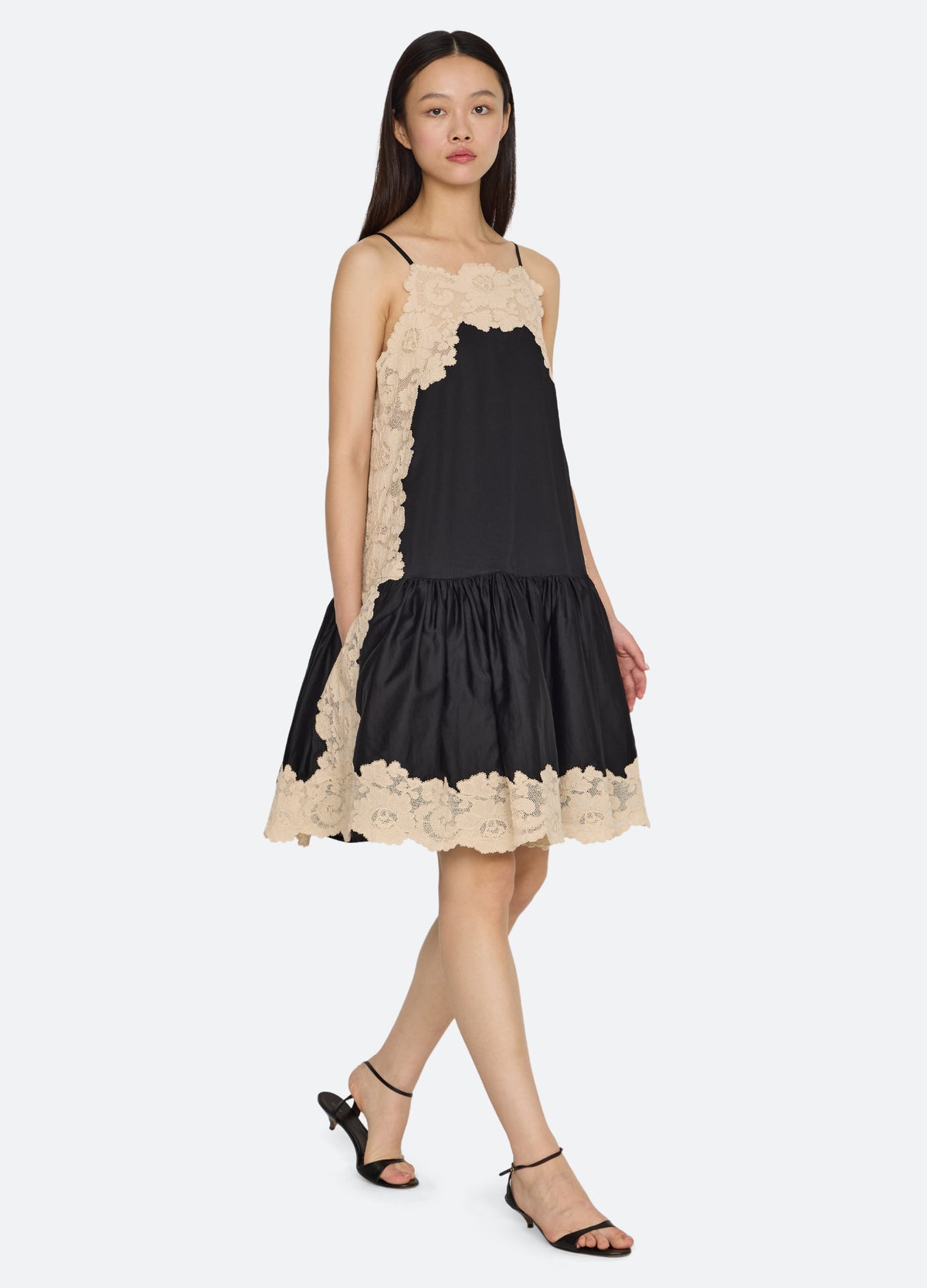 black-ilaria dress-walking view