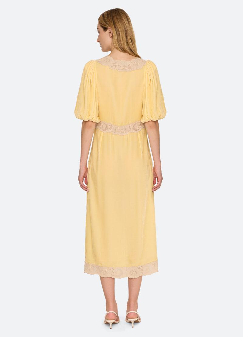 yellow-ilaria midi dress-back view - 10