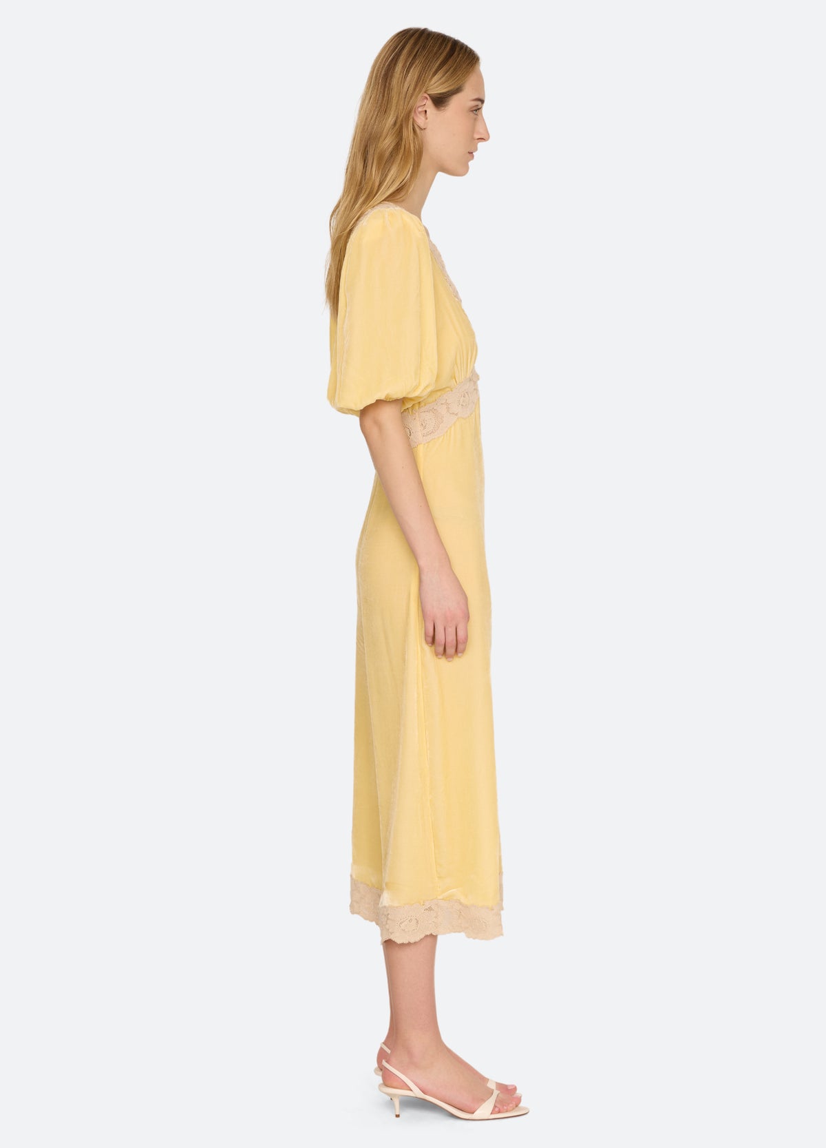 yellow-ilaria midi dress-side view - 11