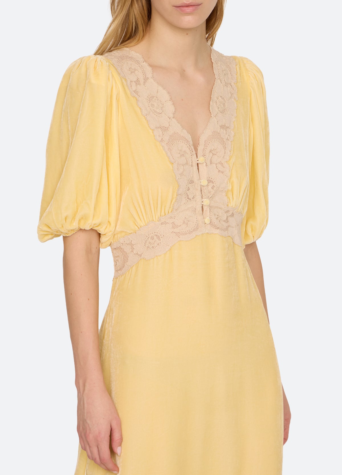 yellow-ilaria midi dress-detail view - 13