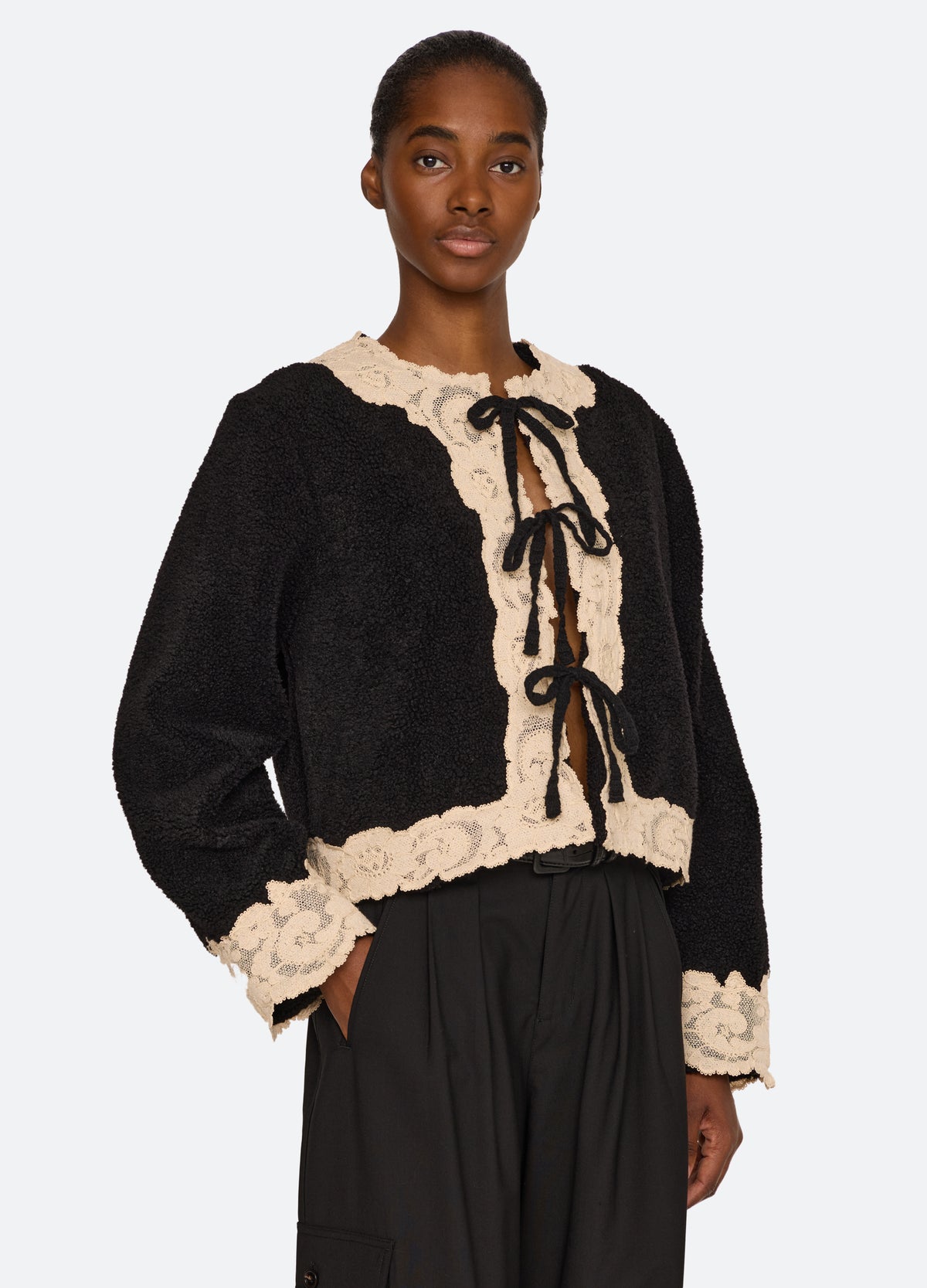 black-ilaria jacket-three quarter view - 5