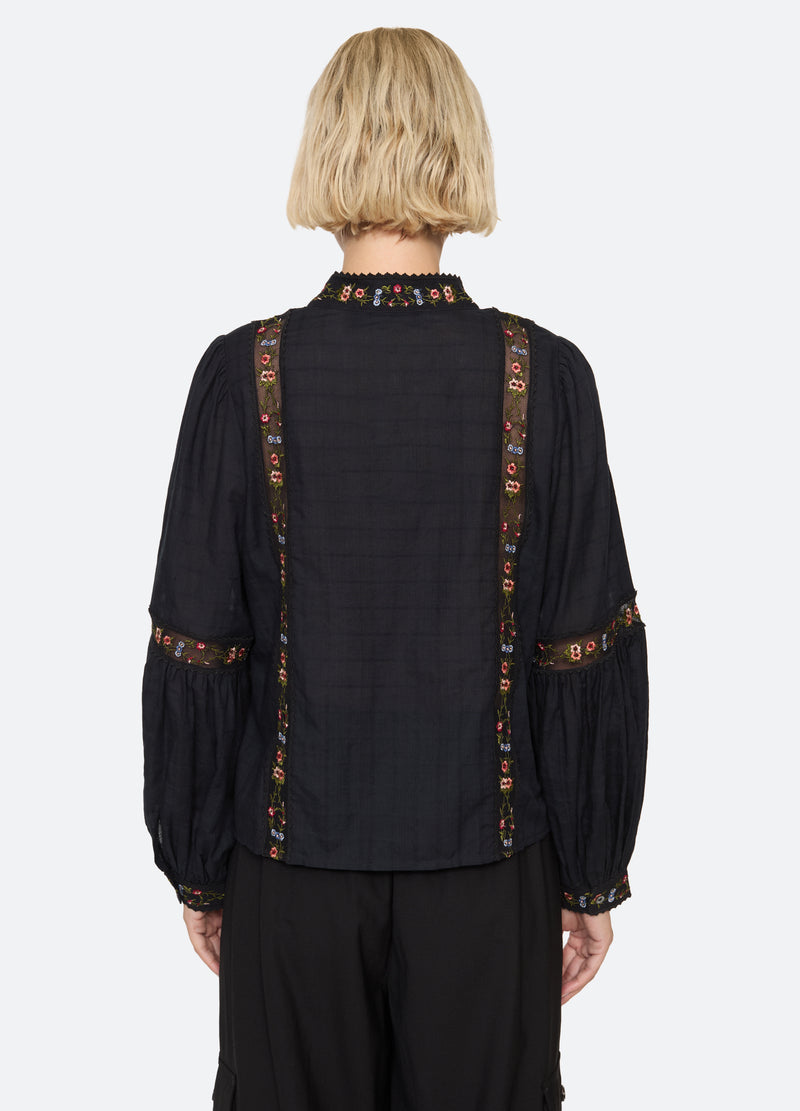 black-kaiya blouse-back view - 2