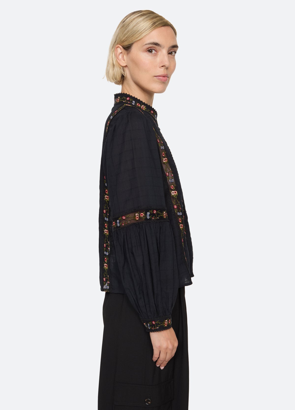 black-kaiya blouse-side view - 3