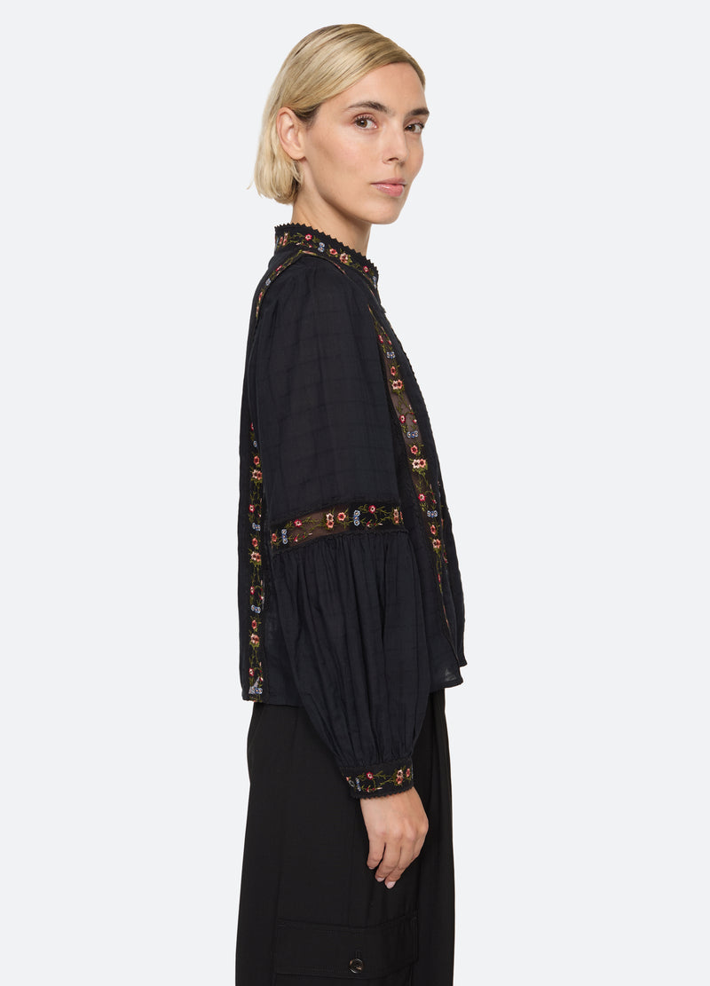 black-kaiya blouse-side view - 3