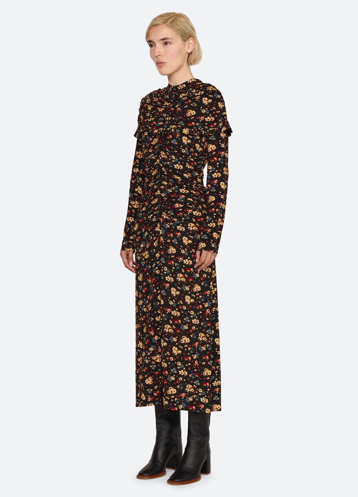 multi-kaiya l/s dress-three quarter view - 4