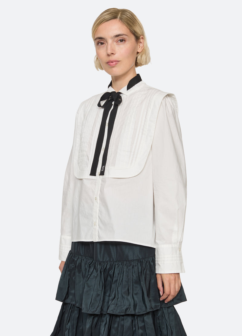 white-kathleen shirt-three quarter view - 5
