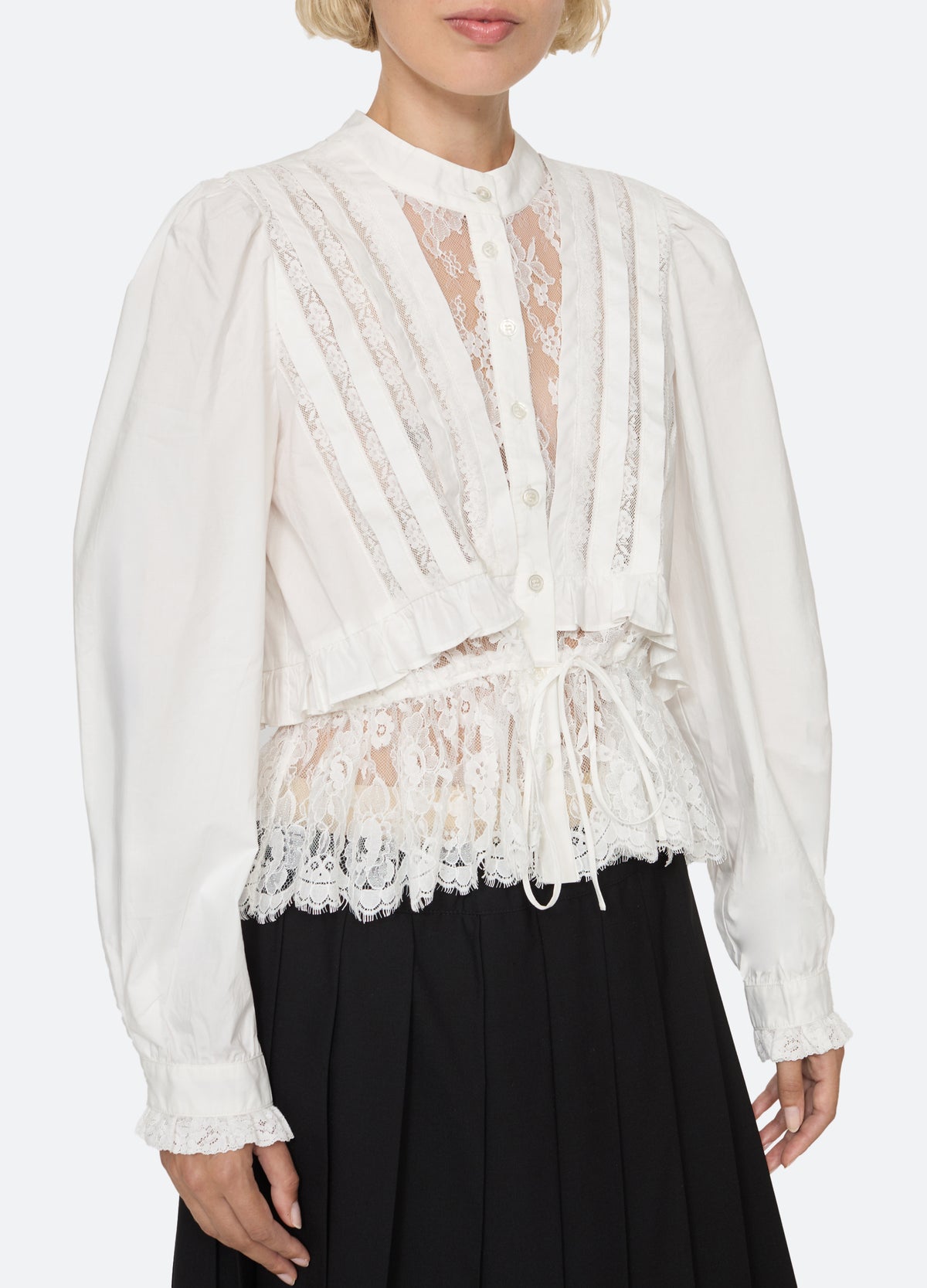 white-kathleen blouse-detail view - 6