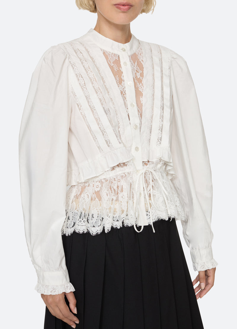 white-kathleen blouse-detail view - 6