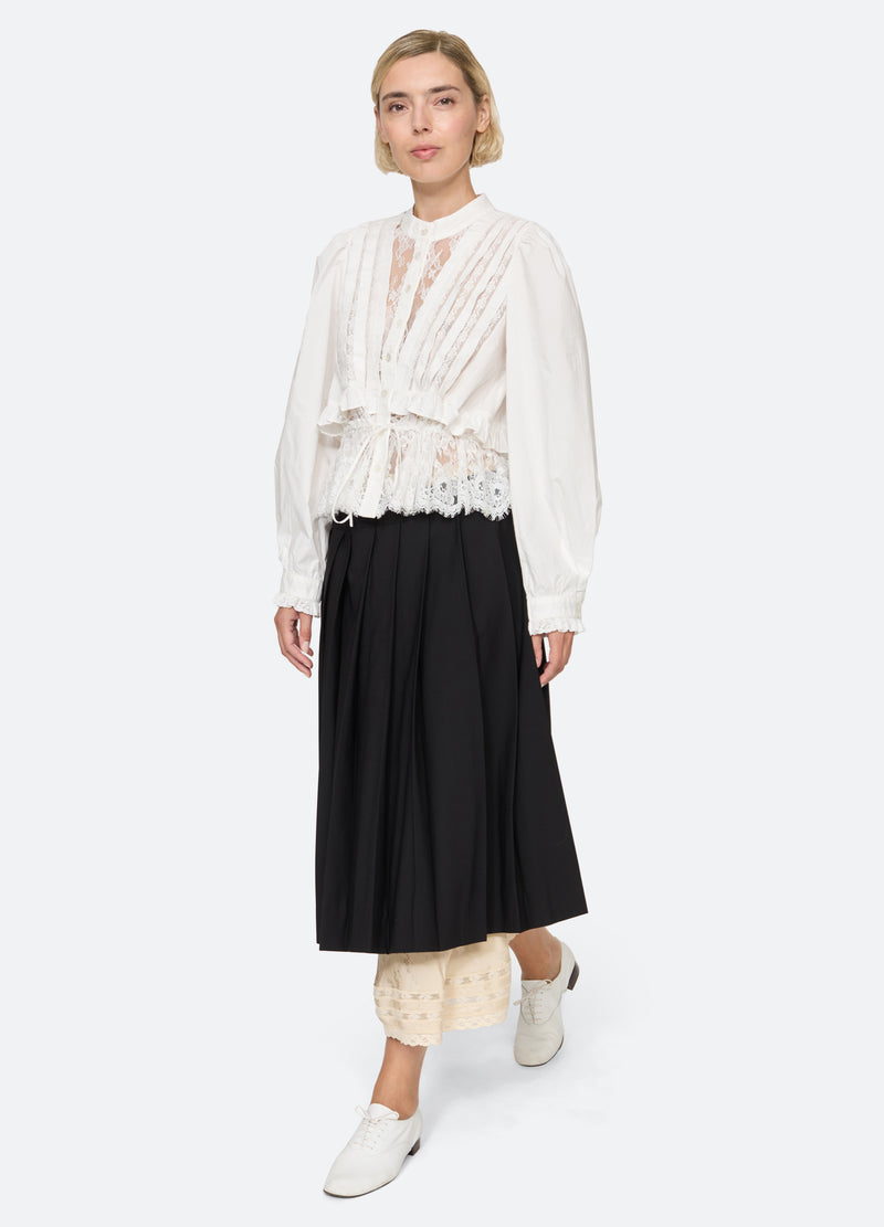 white-kathleen blouse-full body view - 7