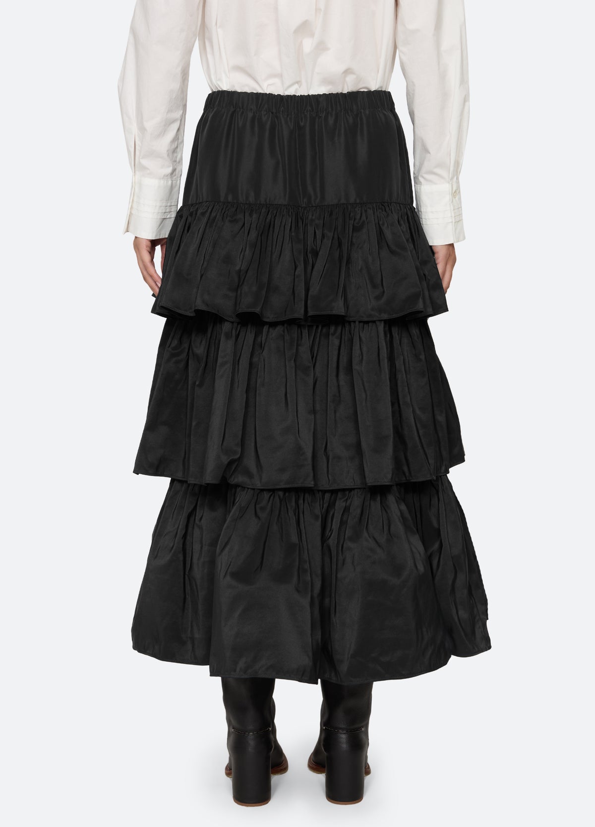 black-kathleen tiered skirt-back view - 4