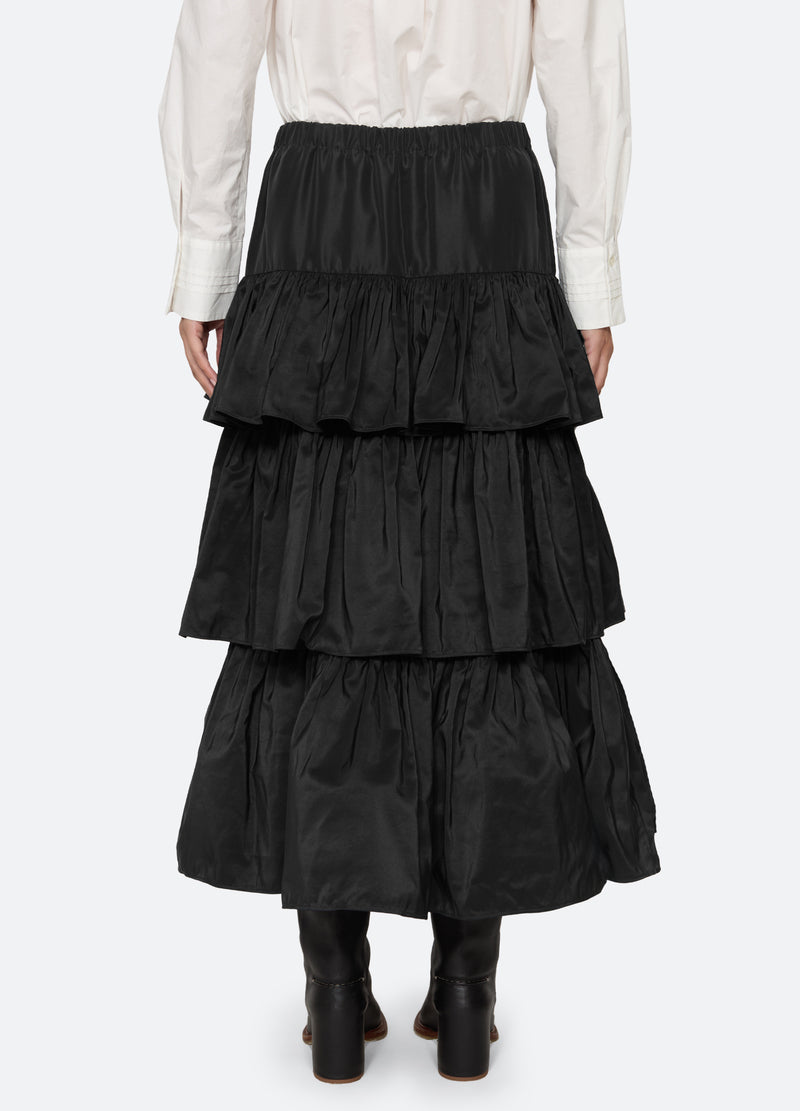 black-kathleen tiered skirt-back view - 4