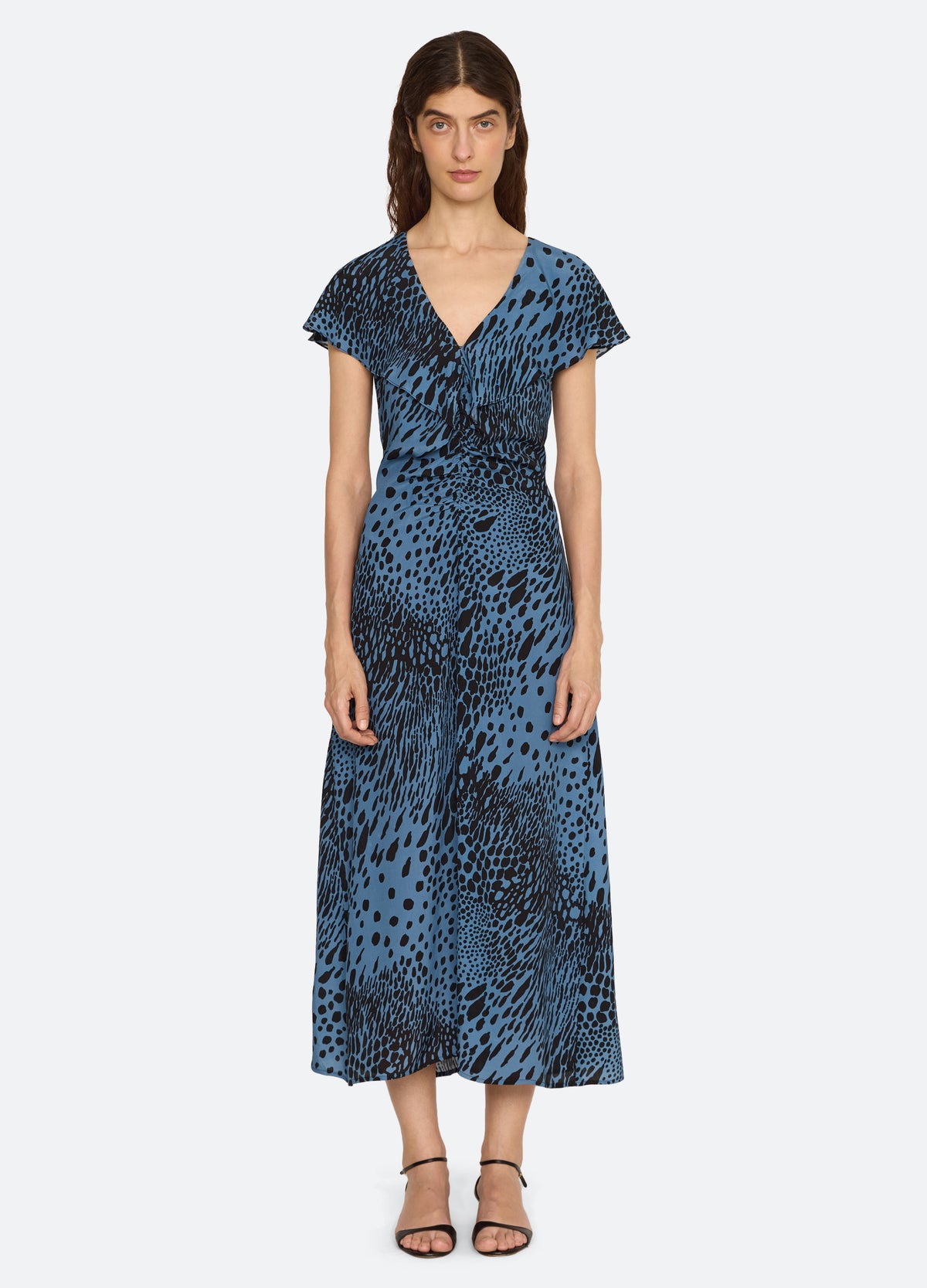 blue-marielle dress-front view