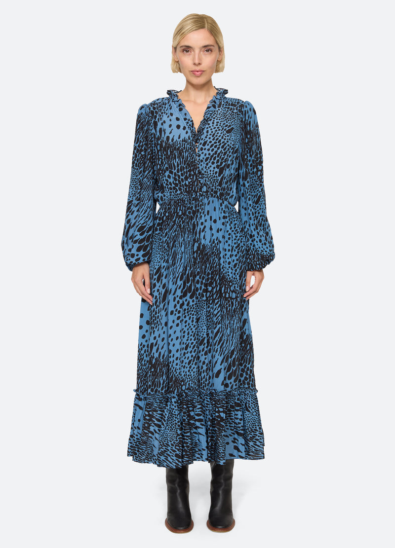 blue-marielle midi dress-front view 2 - 6