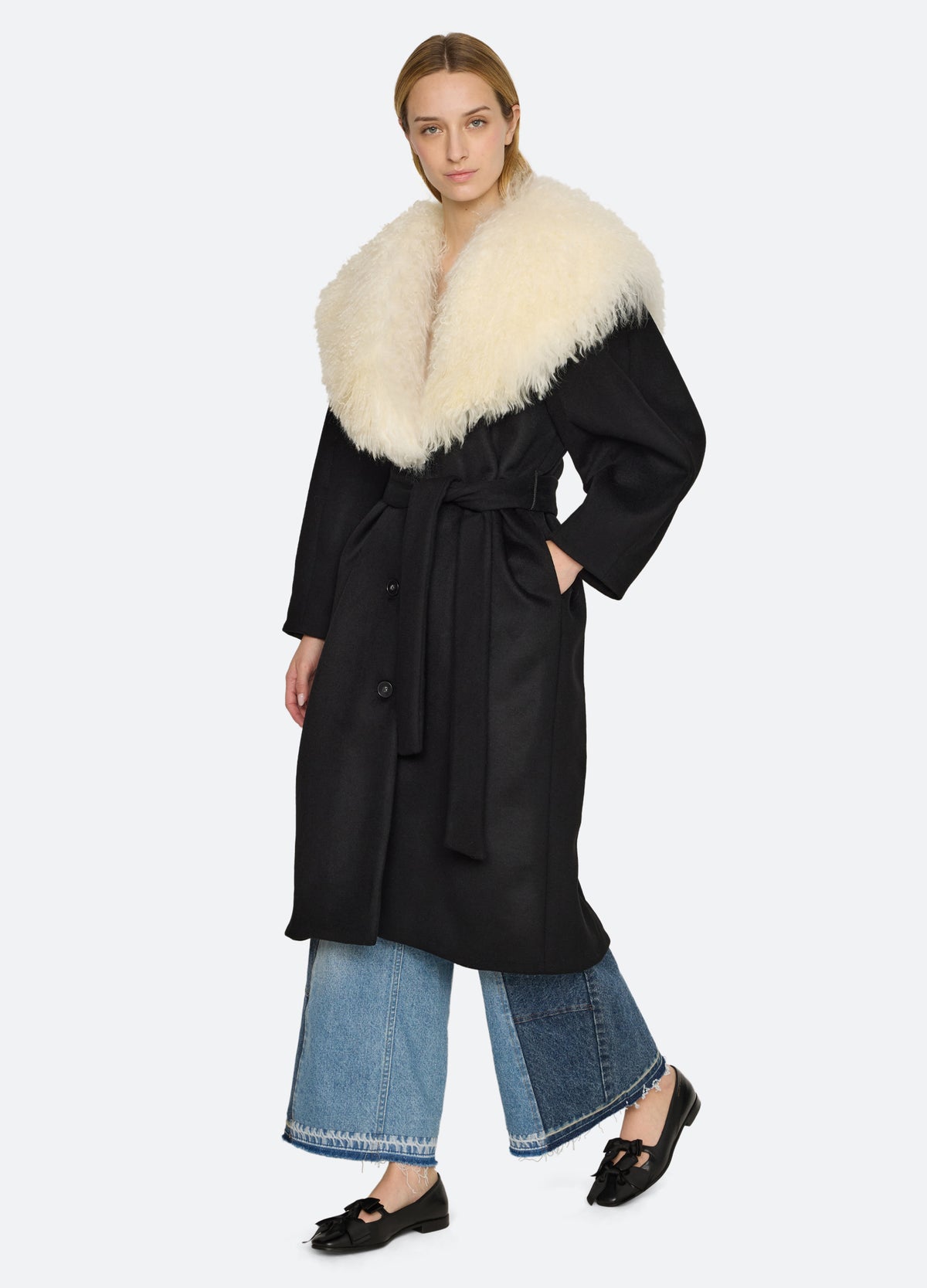 black-michaela coat-front view - 6