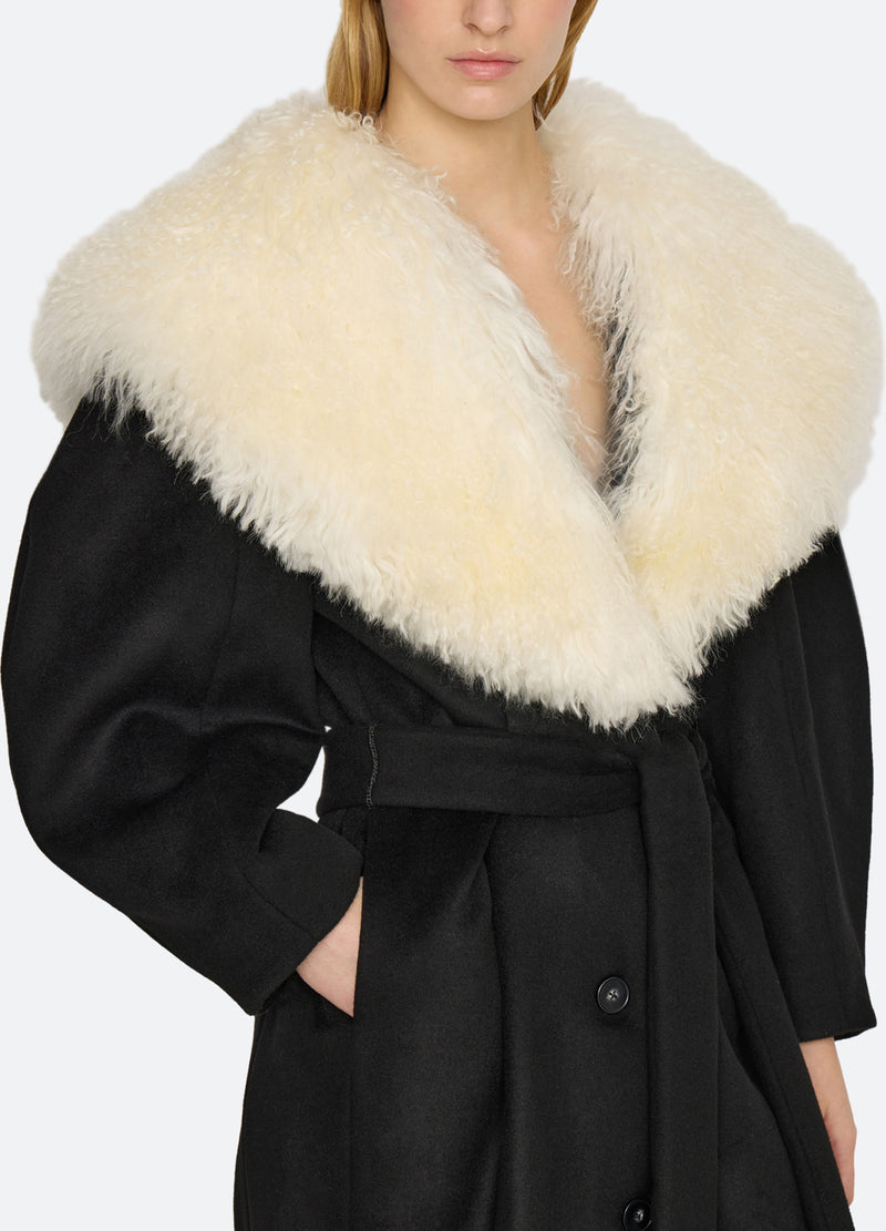 black-michaela coat-detail view - 7