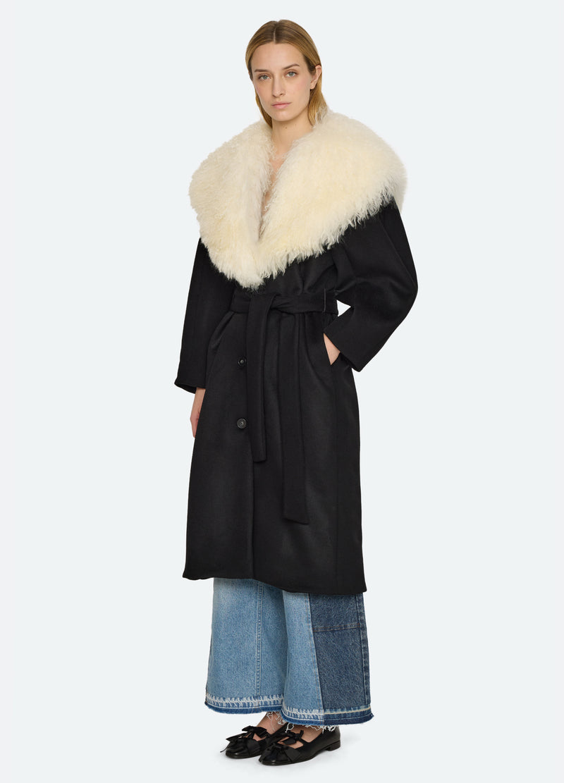 black-michaela coat-three quarter view - 5