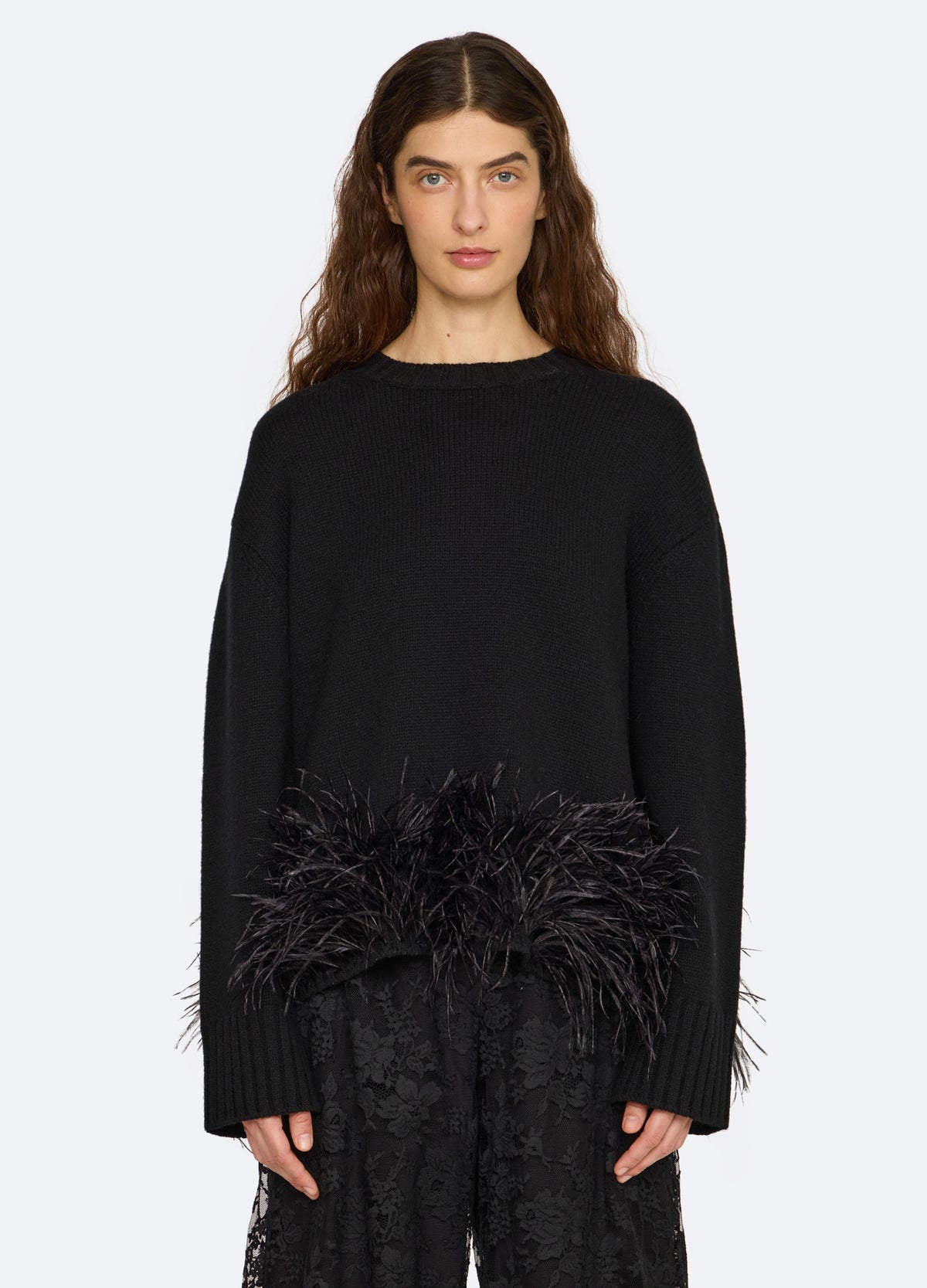 black-zelie sweater-front view - 2
