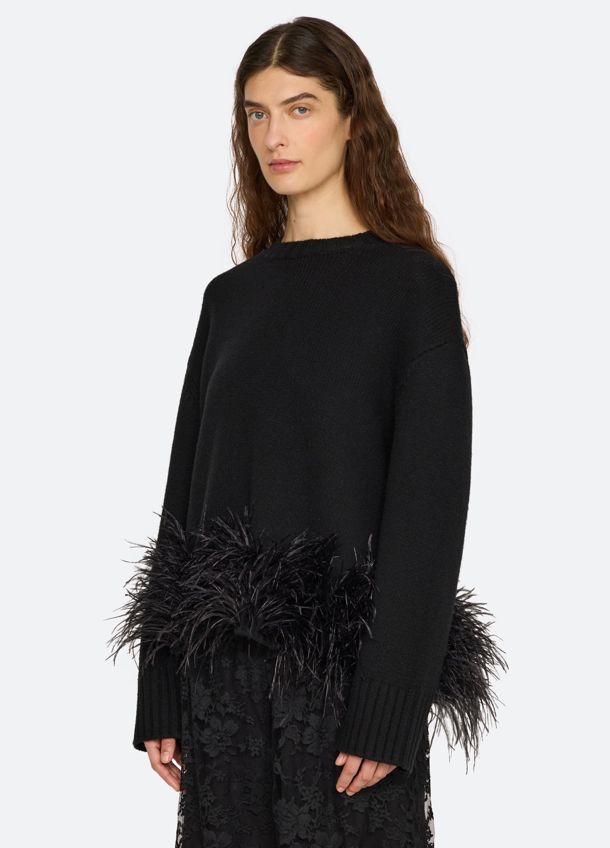 black-zelie sweater-three quarter view - 5