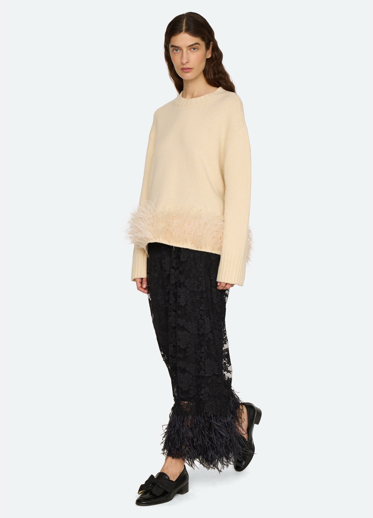 cream-zelie sweater-full body view - 13