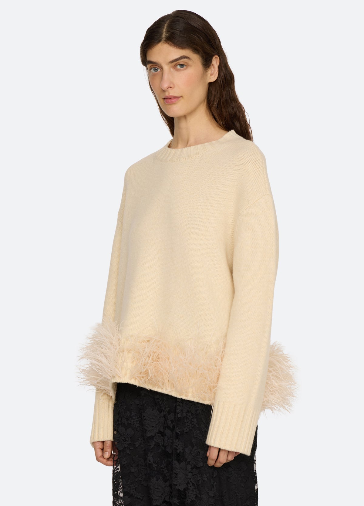cream-zelie sweater-three quarter view - 10