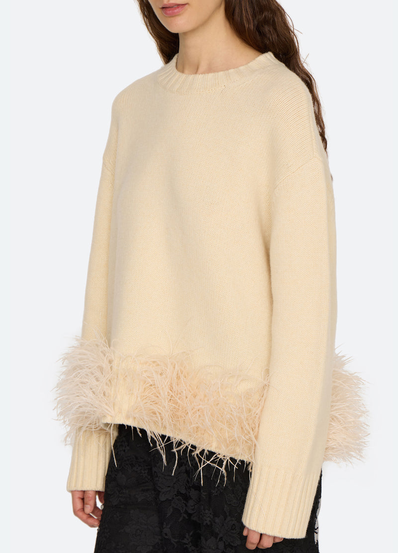 cream-zelie sweater-detail view - 9