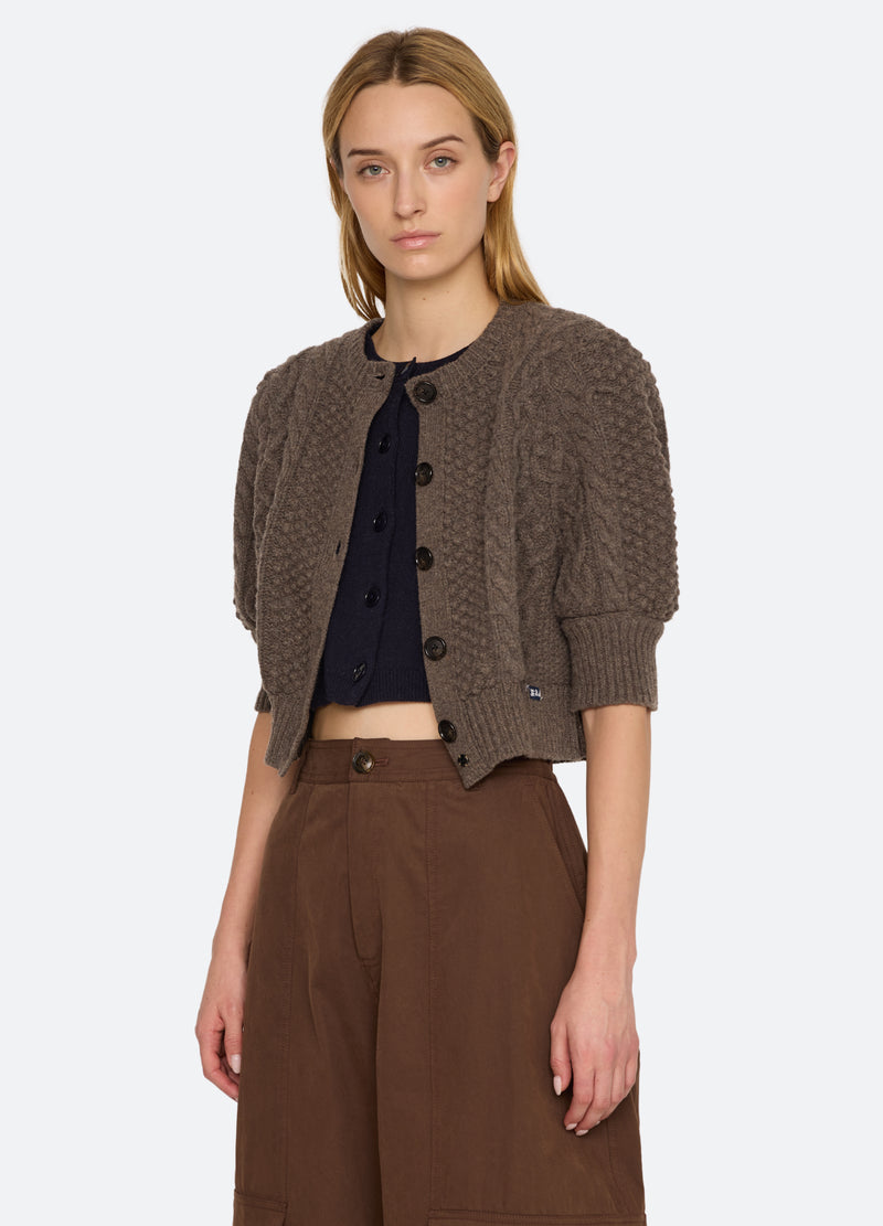 grey-kayla cardigan-three quarter view - 4