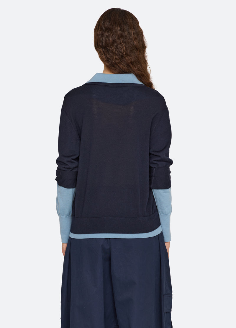 navy-kayla polo-back view - 3